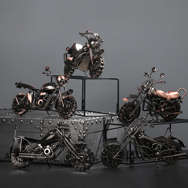 Retro Wrought Iron Motorcycle Model Ornaments