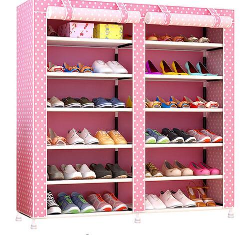 Actionclub Thick Non-woven Double Row Multi-layer Shoe Cabinet Shoe Rack Storage Shoe Organizer Shelves DIY Home Furniture
