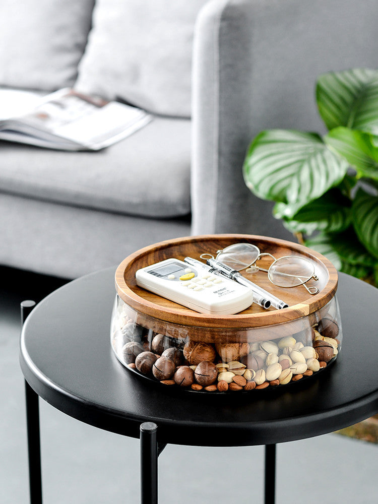 Modern Living Room Coffee Table Double Glass Household Storage Box