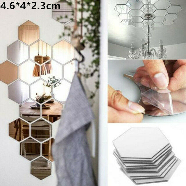Hexagonal Mirror Environmental Acrylic Wall Sticker