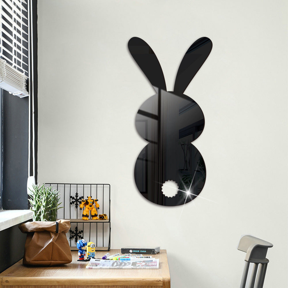 Easter Cartoon Rabbit Mirror Wall Sticker for Living Room Art Home Decor Vinyl Decal Acrylic Sticker Mural Wall Decor Wallpaper