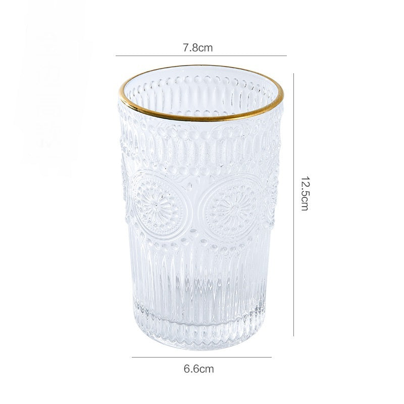 Glass Water Cup Bohemia Phnom Penh Sun Cup Embossed Cup