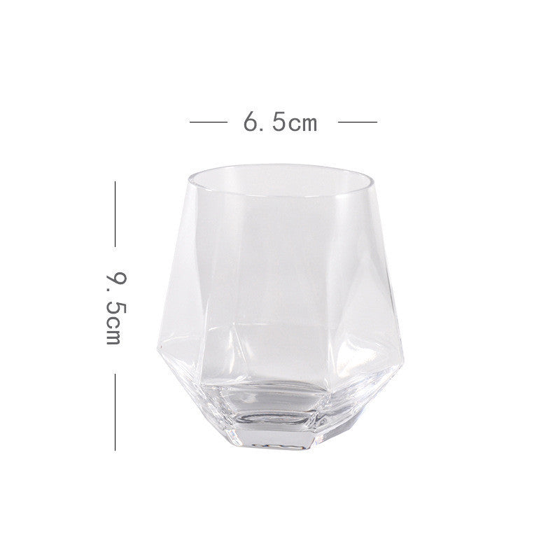 Six-Range Glass Whiskey Cup Household Diamond Glass Water Cup