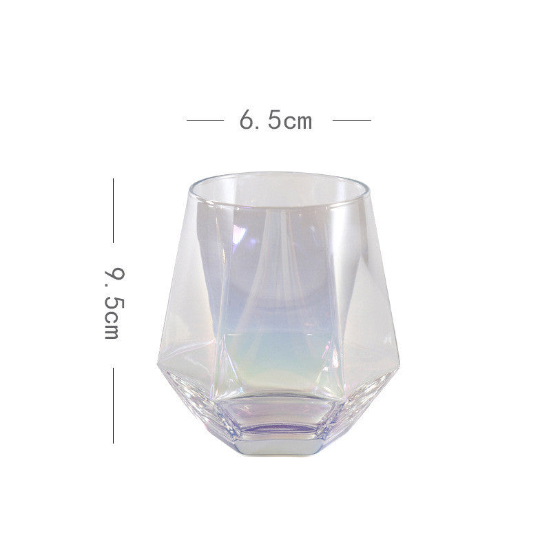 Six-Range Glass Whiskey Cup Household Diamond Glass Water Cup