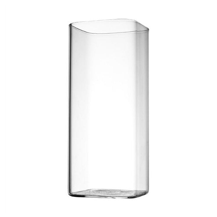Transparent Glass Water Cup European Style Juice Cup Creative Square Heat-Resistant Glass Milk Cup