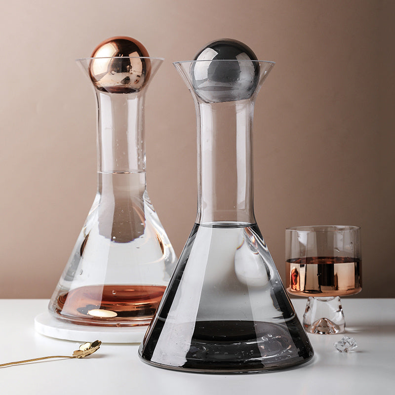 European-Style Crystal Glass Electroplating Rose Gold Water Jug American Decanter Wine Set