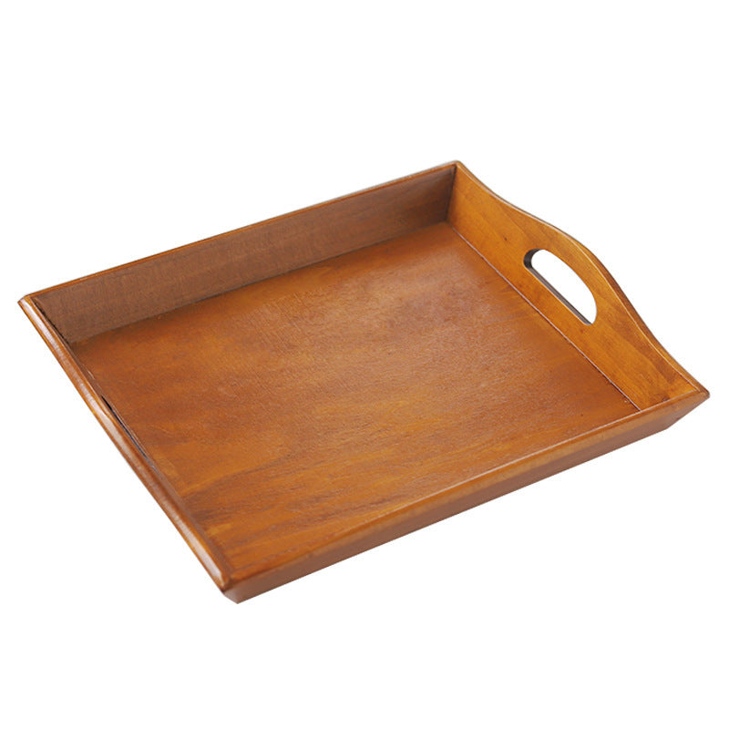 Retro Rectangular Wooden Serving Tray Tea Cutlery Trays Storage Pallet Fruit Plate Decoration Food Bamboo