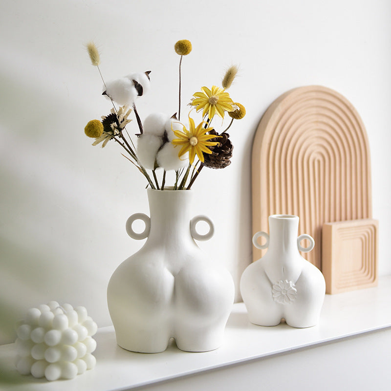 Nordic Human Body Ceramics Vases Home Decoration Accessories Office Dining Table Flower Arrangement Container Dried Flower Vases