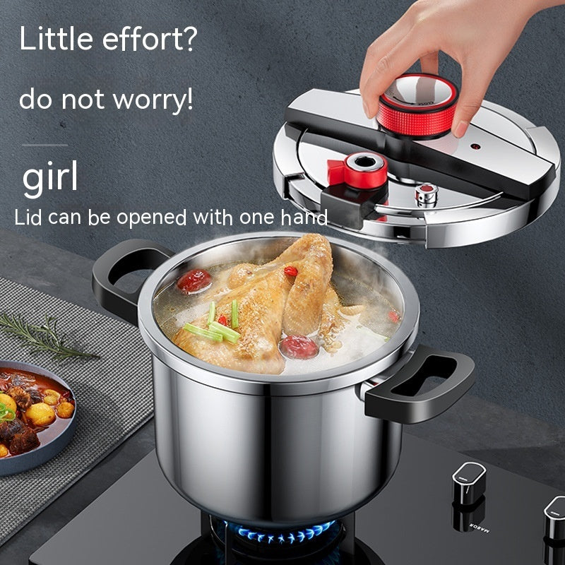 Stainless Steel Pressure Cooker 6L Household Thickened Explosion-proof Pressure Cooker Three-speed Stew Energy-saving Pot