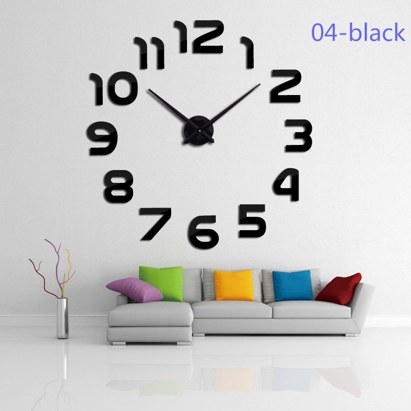 Living Room Acrylic Mirror Wall Clock Creative Simple Clock Diy Large Size Digital Wall Sticker Clock