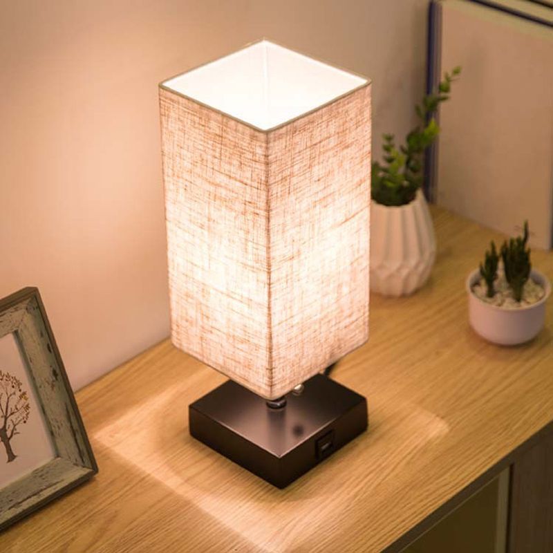 Table lamp linen square table lamp study bedside table lamp