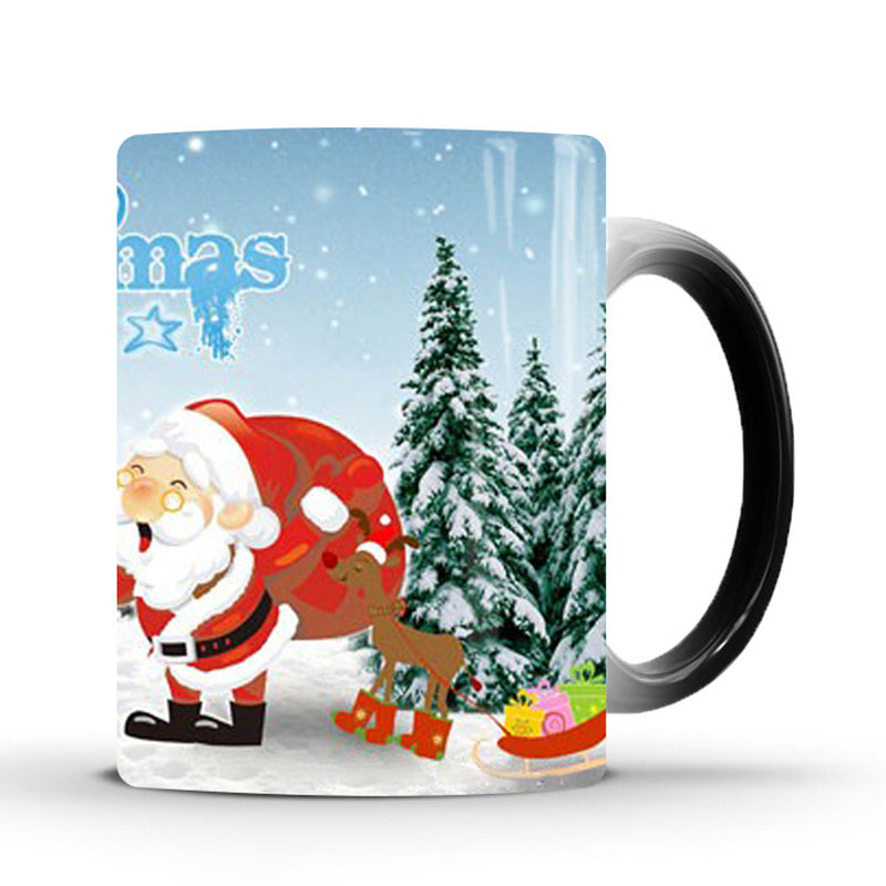 Merry Christmas Magic Mug Temperature Color Changing Mugs Heat Sensitive Cup Coffee Tea Milk Mug Novelty Gifts for Kids
