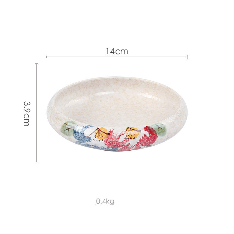 Japanese Hand-painted Ceramic Plates For Household Use