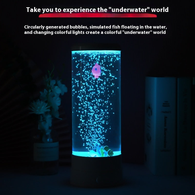Simulation LED Colorful Large Bubble Fish Light USB Plug-in Small Night Lamp