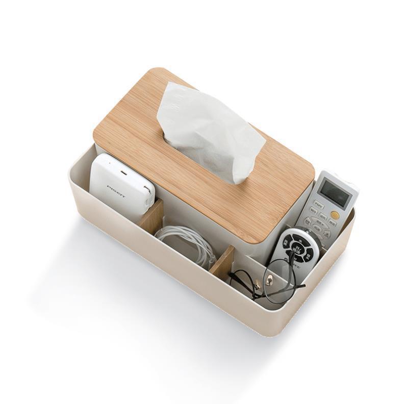 Remote control coffee table storage box tissue box