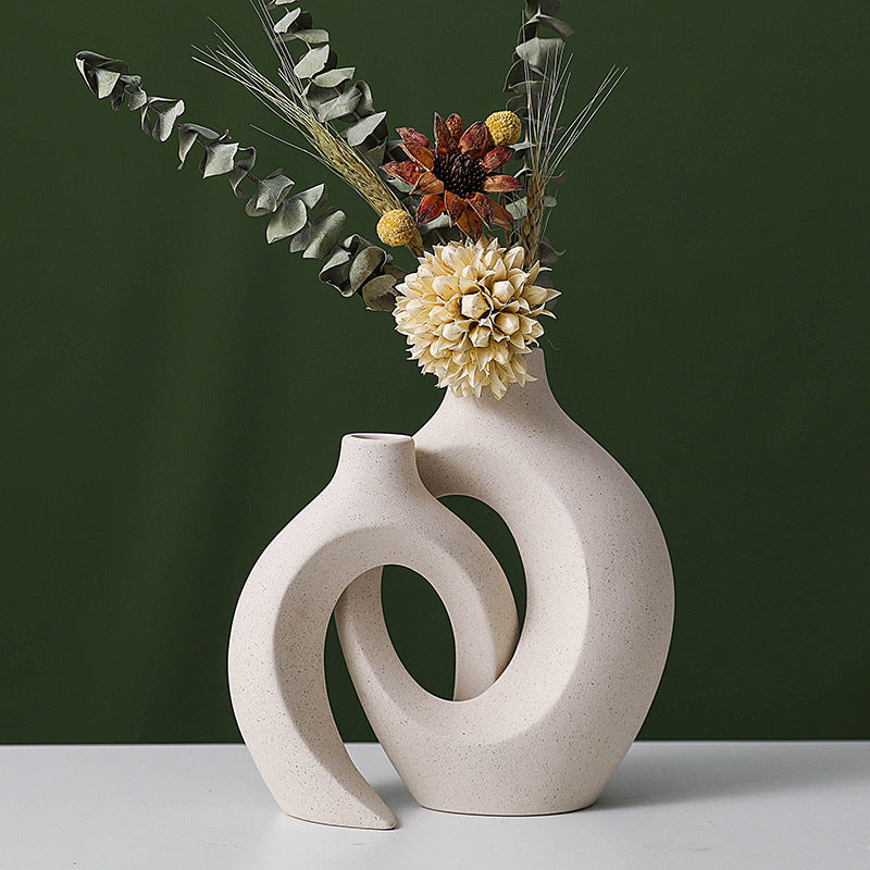 Creative White Pigment Burning Crafts Home Hydroponic Vase