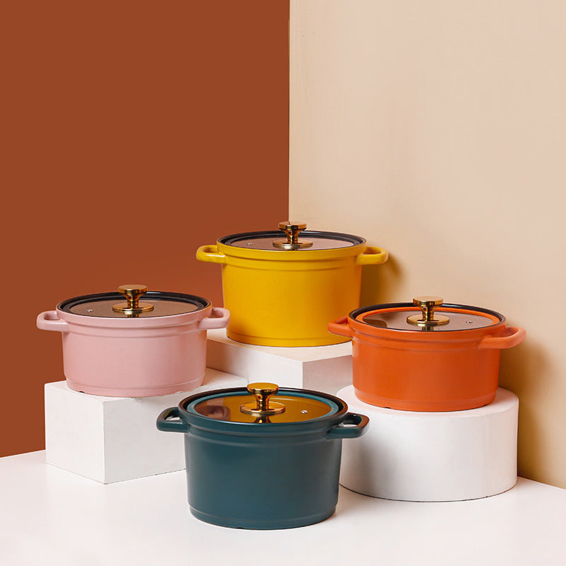 Nordic Ceramic Large-capacity Color Glaze Porridge Chicken Stock Pot