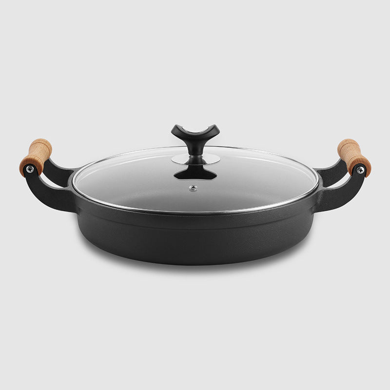 31cm Cast Iron Pot Thickened Binaural Pan Uncoated
