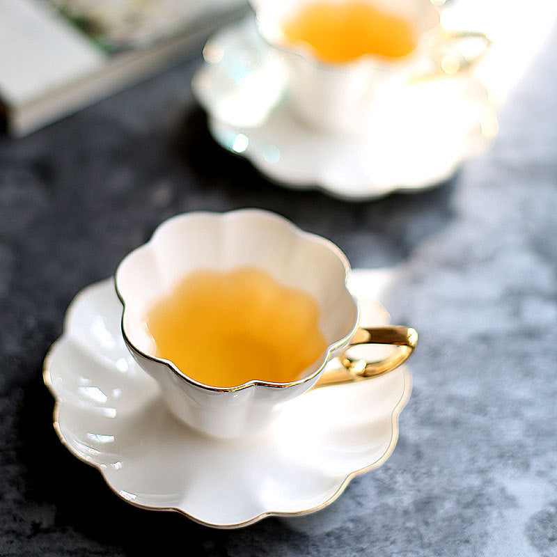 High-end Gold Ceramic Black Tea Cup, Coffee Cup And Saucer Set