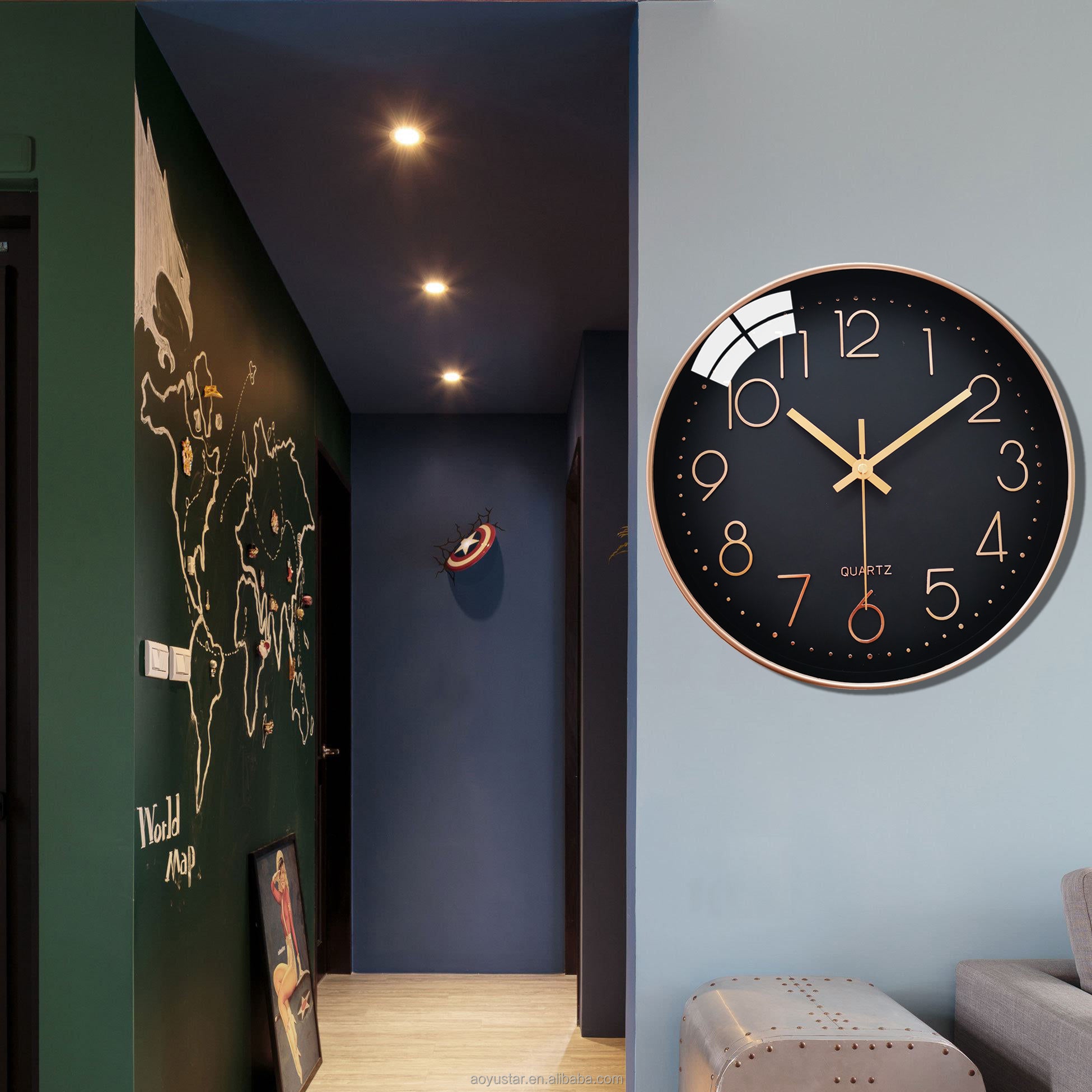 12 Inch Modern Minimalist Wall Clock Quartz Living Room