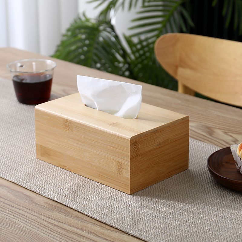 Bamboo And Wood Tissue Box Desktop Exquisite Luxury Draw Paper