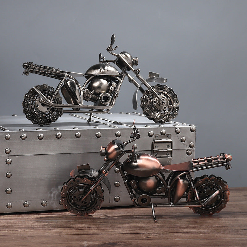 Retro Wrought Iron Motorcycle Model Ornaments