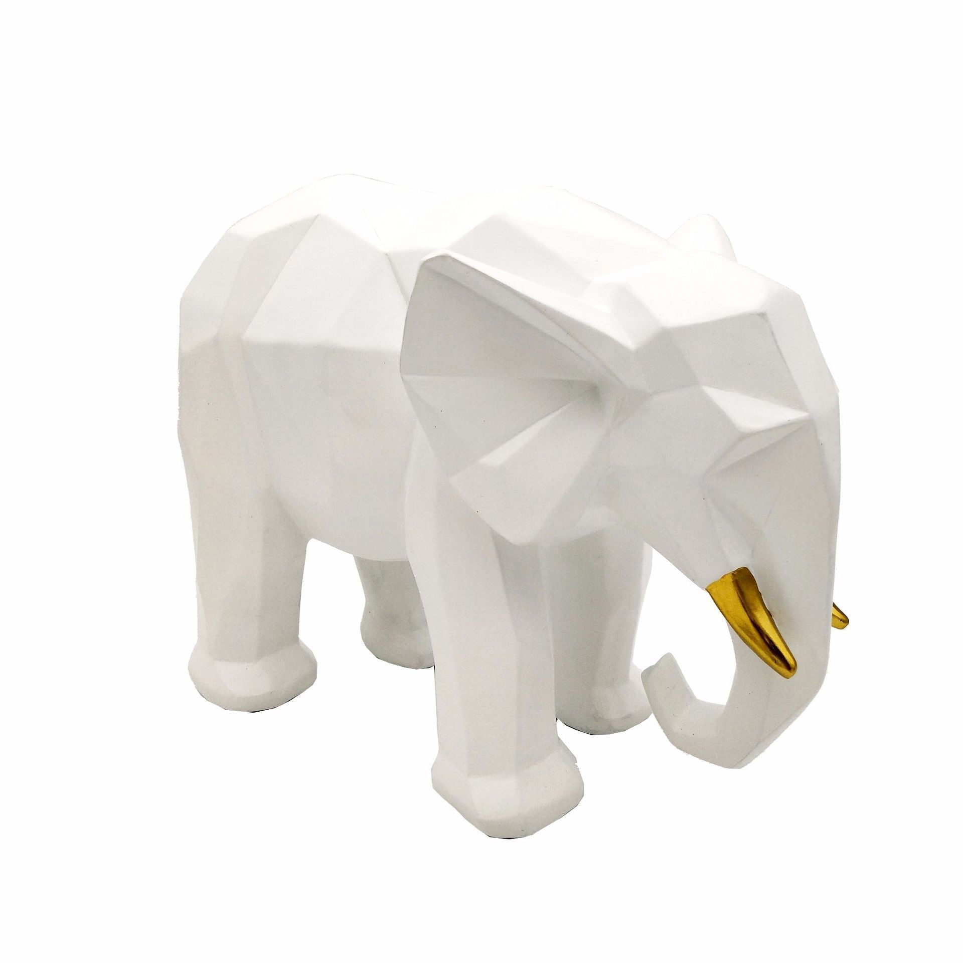 Nordic Creative Geometric Origami Resin Animal Elephant Ornament