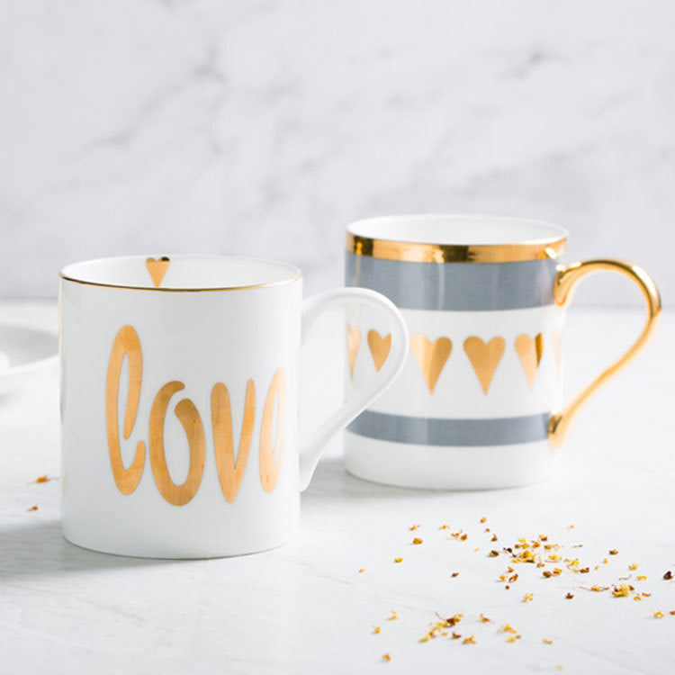 Ceramic Painted Gold Mug Cups For Men And Women