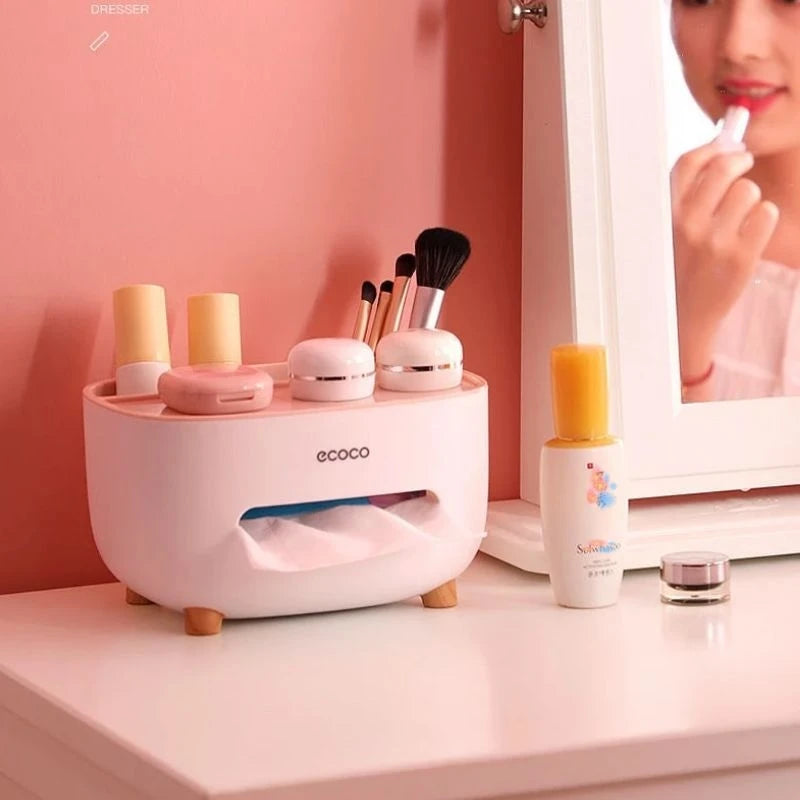 Remote Control Storage Tissue Box Multifunctional Napkin Holder Makeup