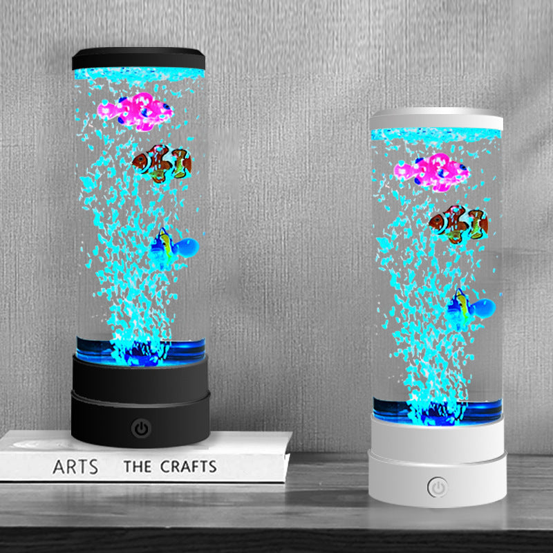 Simulation LED Colorful Large Bubble Fish Light USB Plug-in Small Night Lamp