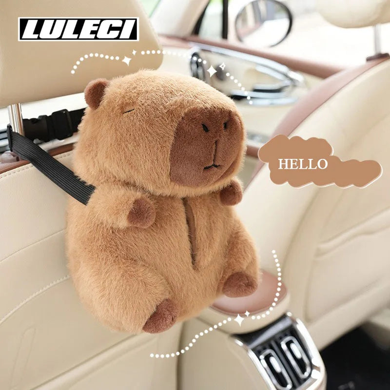 LULECI Idea Cute Plush Capybara Car Tissue Box Multi-purpose