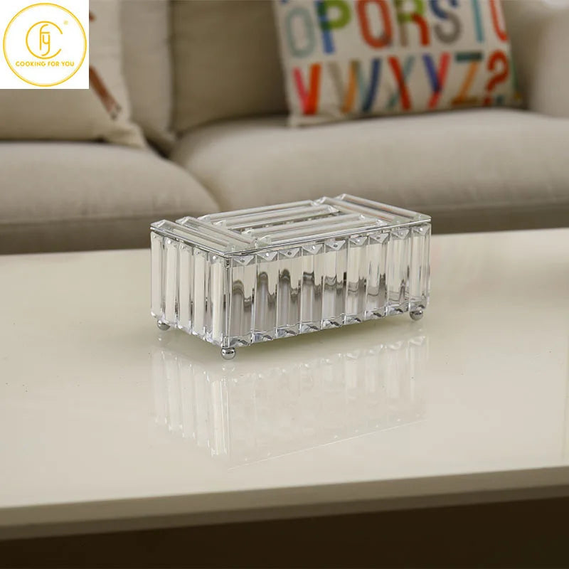 Family Seat Type Rock Crystal Tissue Boxes Living Room