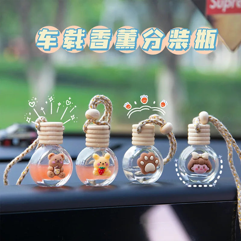 Glass Transparent Refillable Car Perfume Air Freshener Hanging