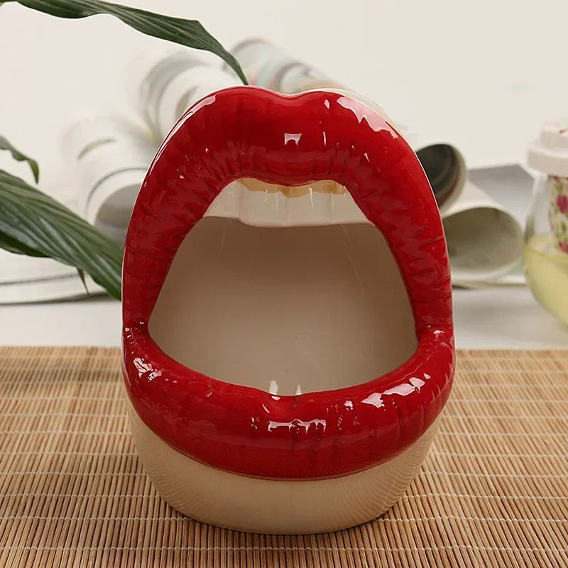 Cute Cartoon Cigar Ashtray Lips Ceramic Ashtray Creative Flower