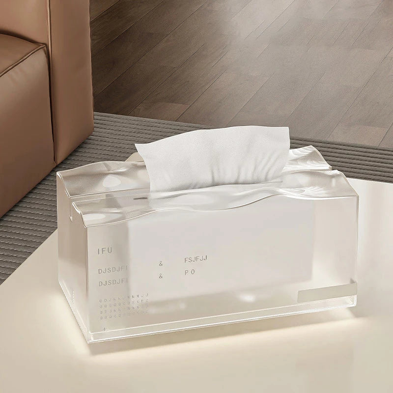 Desktop Tissue Box Creative Translucent Tissue Case with Spring Nordic