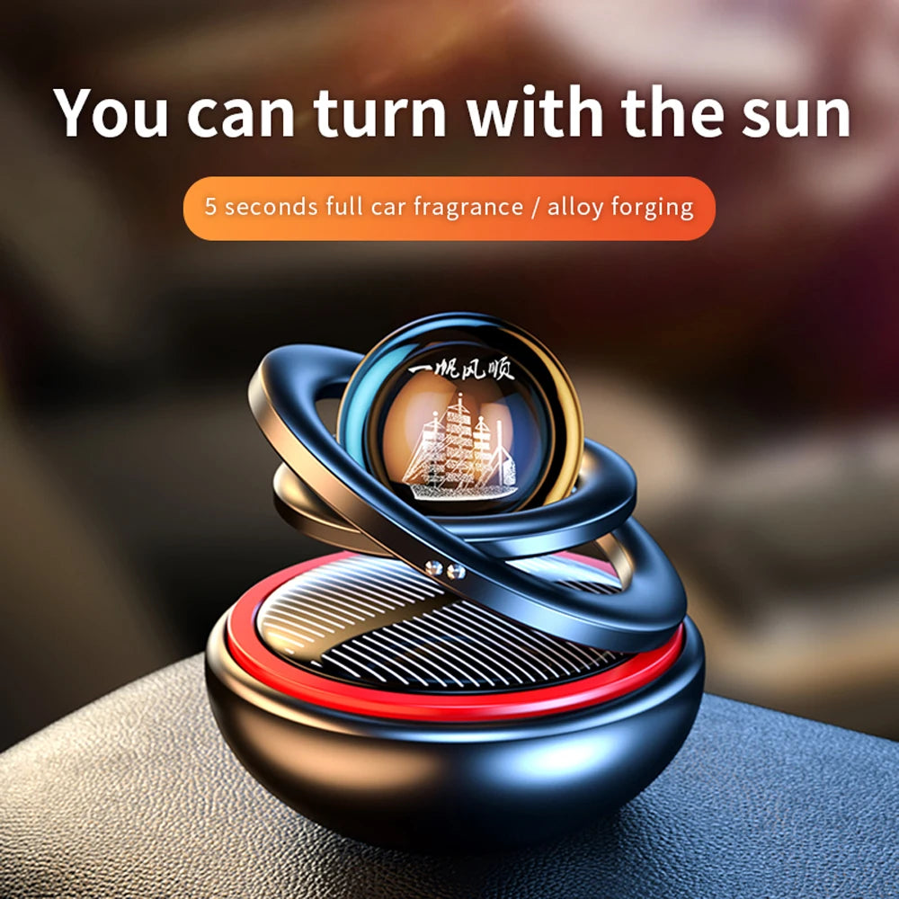 Solar Car Air Freshener Rotating Fragrance Decoration Accessories