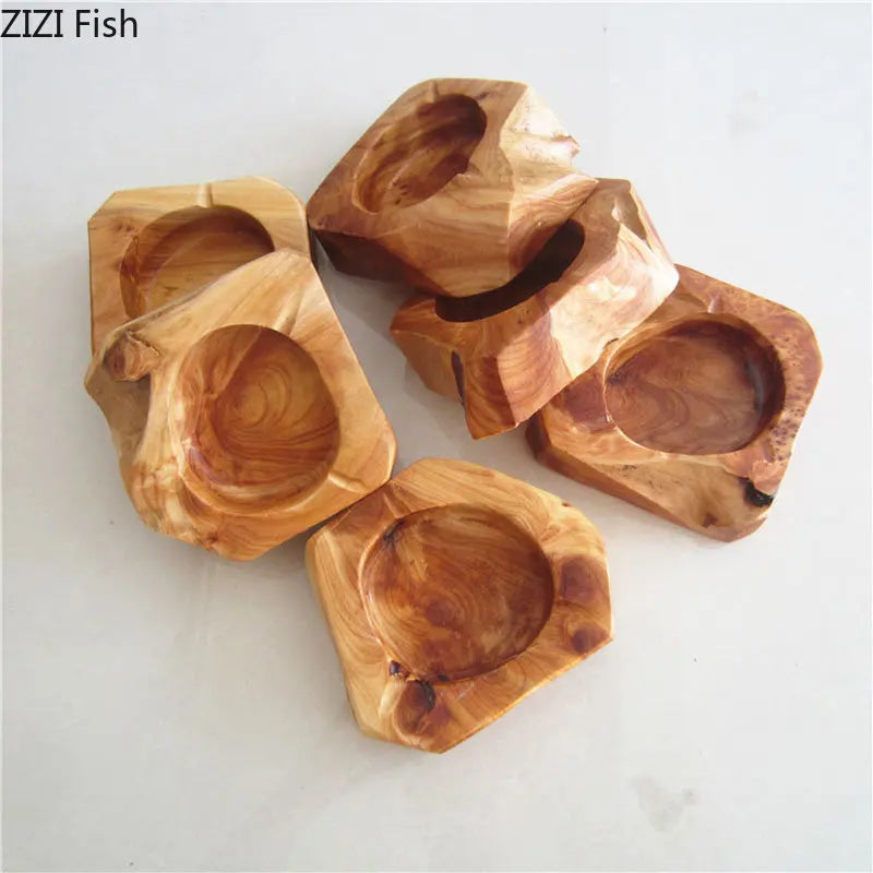 Natural Wood Ashtray Minimalist Geometry Ashtrays Smoking Accessories