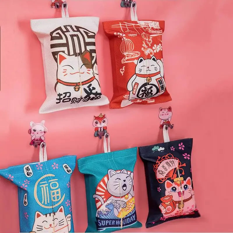 Tissue Bag Box Container Cotton and linen Lucky Cat Car Towel Napkin