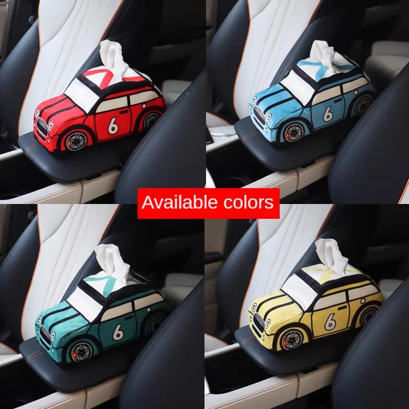 Cartoon Car Tissue Box Armrest Holder Multifunctional Paper