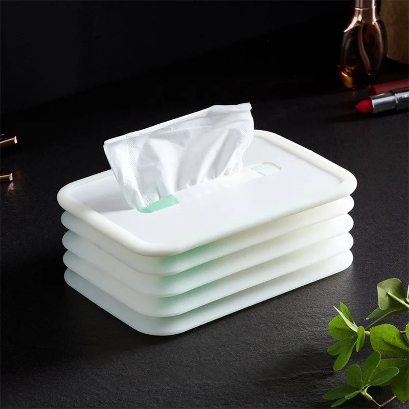 Creative Silicone Folding Lift Luminous Tissue Box