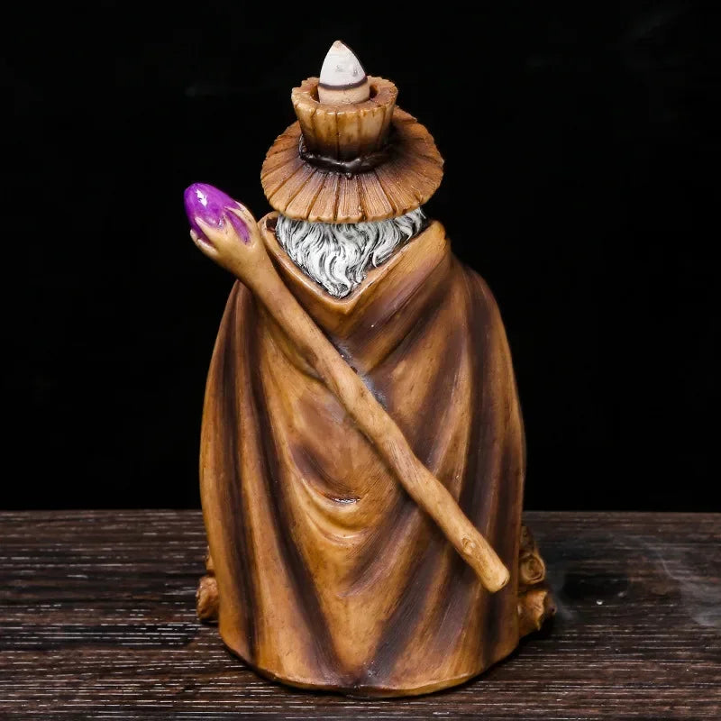 Insence Holder Wizard Styling Backflow Incense Burner with Light Resin