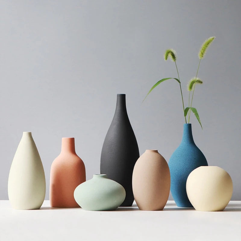 Matte Ceramic Vase | Morandi Modern Vase | Decorative Vase |