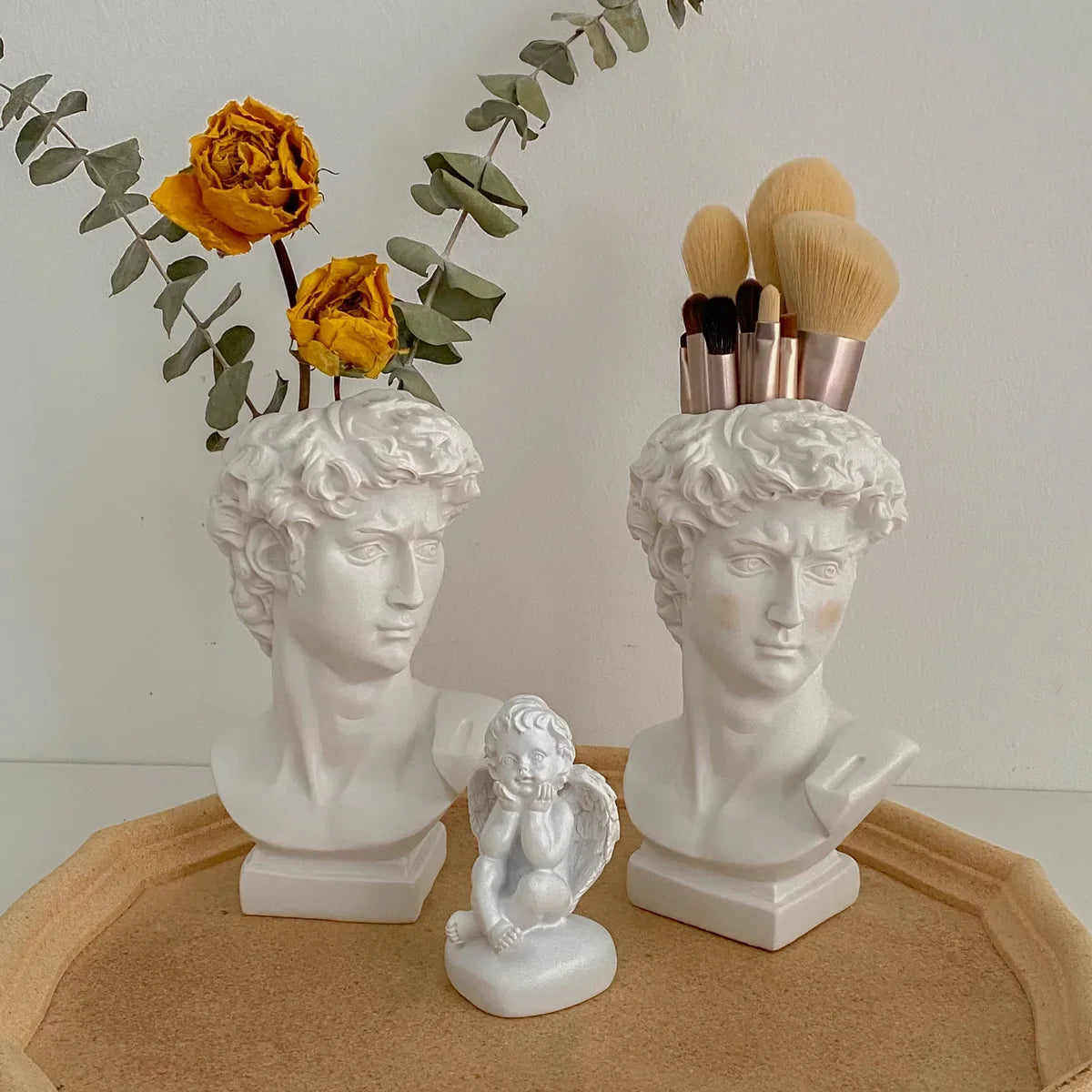 Resin David Vase Face Head Interior Decorative Flowerpot Modern Jars