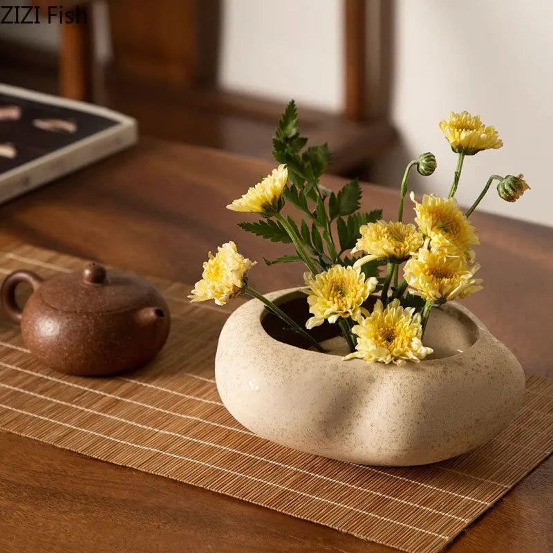 Simplicity Lotus Seedpod Ceramic Vase Artificial Flower Decorative Flowers