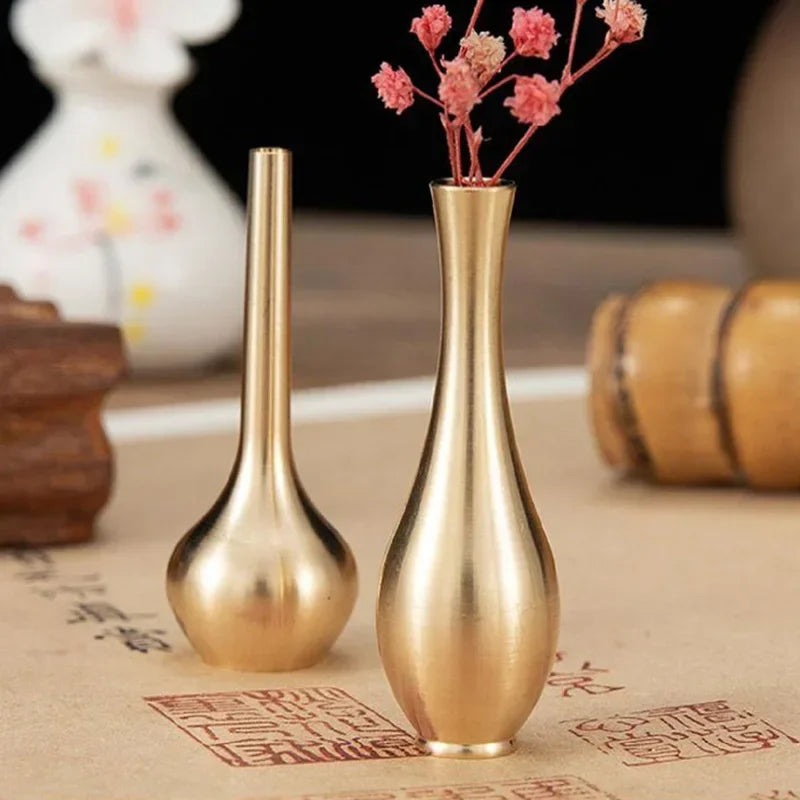 Pure Copper Mini Vintage Vase Ornament Home Decoration Retro