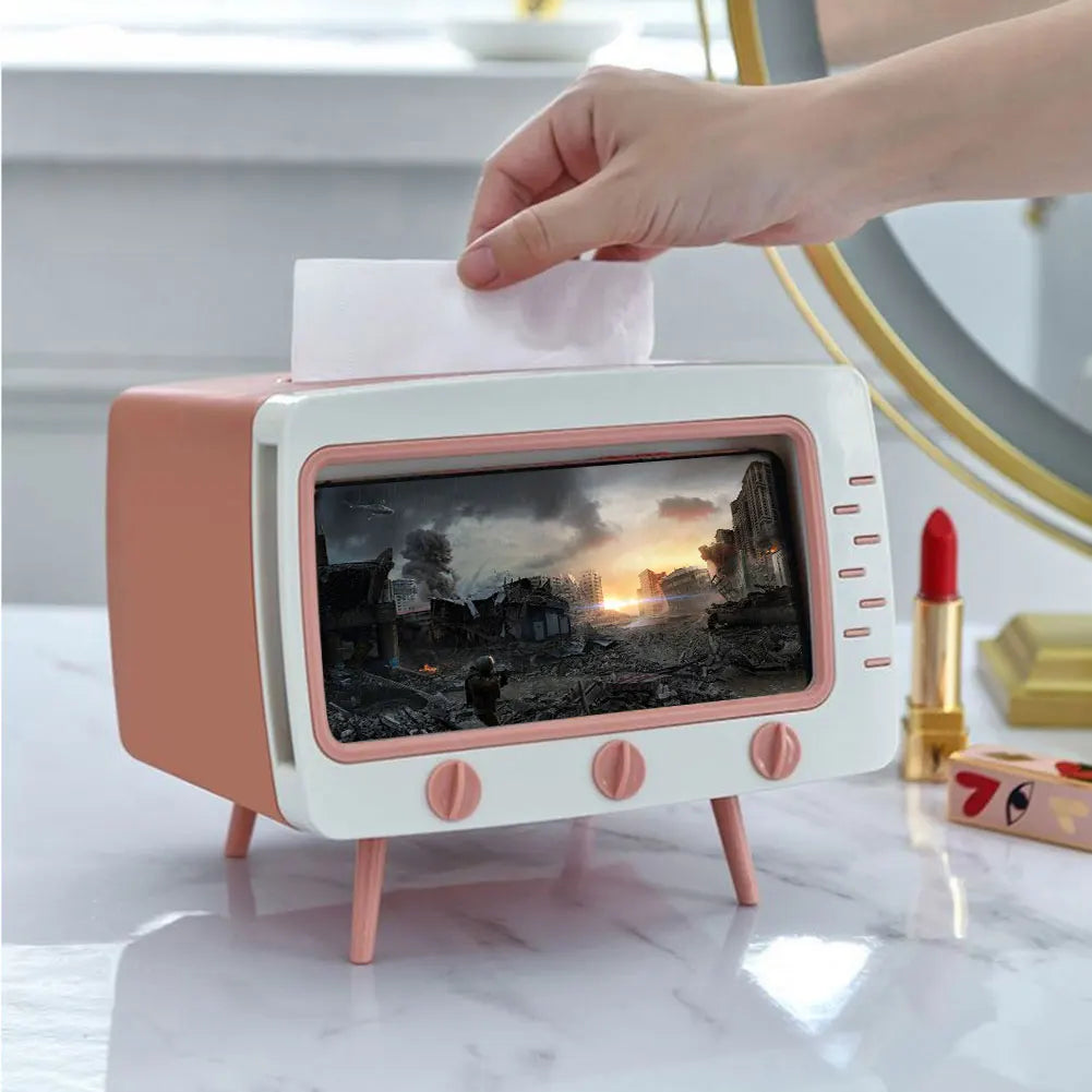 Cute Plastic Tissue Box Home Multifunctional Desktop TV Tissue Box =