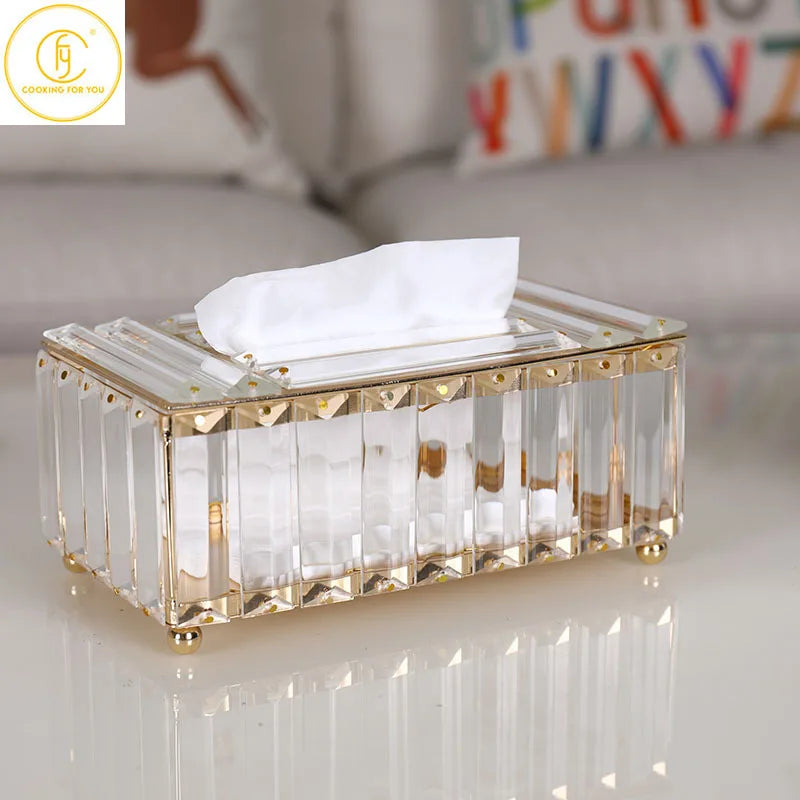 Family Seat Type Rock Crystal Tissue Boxes Living Room