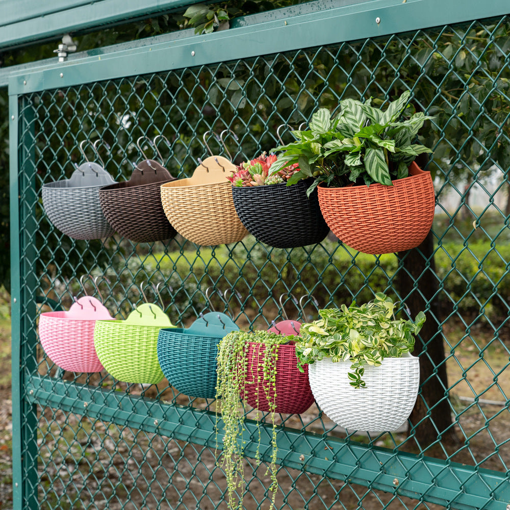 Basket Balcony Lazy Flower Pot Wall Hanging Hydroponics