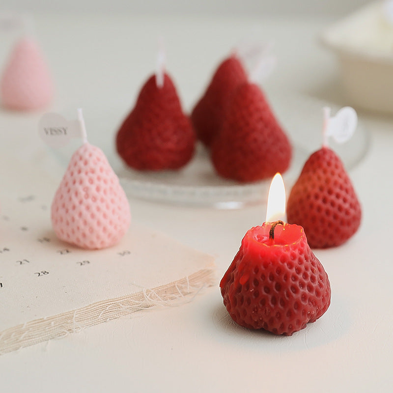 Strawberry Aromatherapy Candle Indoor Photo Shooting Decoration