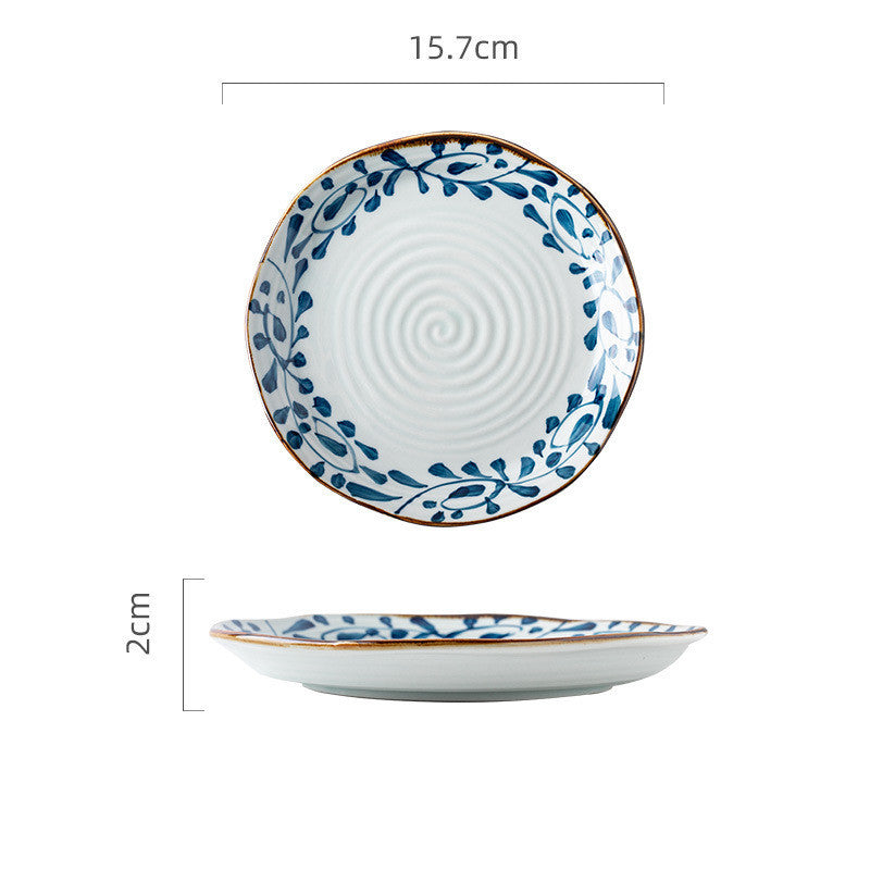 Creative Ceramic Plate Hot Dishes Irregular Ribbed Lotus